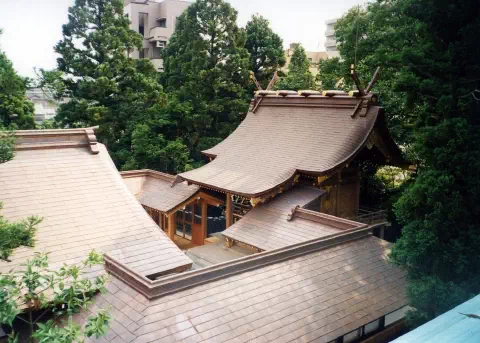 日枝神社　幣殿、回廊